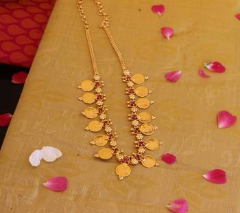 Kerala style gold plated temple coin necklace 1