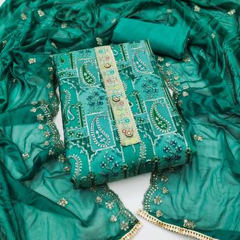 Rama Organza Unstitched Dress Material 1