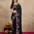 Trendmalls Black Art Silk Heavy Embroidred Saree