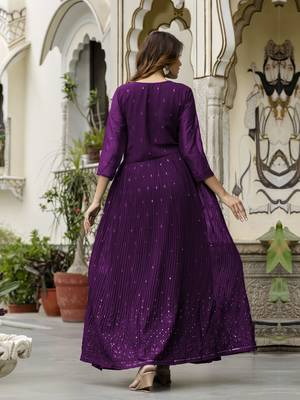 Women's Georgette Embroidery Salwar Suit Anarkali Kurta Set with Dupatta 2