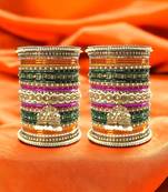 Bridal jhumki style bangle set for two hands by leshya