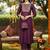 purple color woven design poly silk styles kurta trouser with dupatta