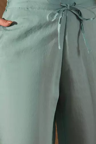 grey color embroidered poly silk styles kurta trouser with dupatta