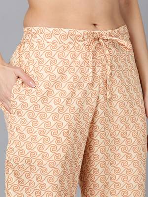 red color printed poly crepe styles kurta trouser with dupatta 5