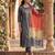grey color embroidered poly silk styles kurta trouser with dupatta