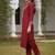 red color embroidered poly silk styles kurta trouser with dupatta