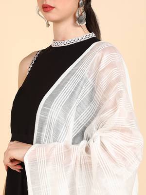 black color solid poly silk styles kurta trouser with dupatta 2