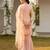peach color embroidered poly silk styles kurta sharara with dupatta