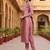 pink color embroidered poly silk styles kurta trouser with dupatta
