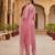 pink color embroidered poly silk styles kurta trouser with dupatta
