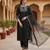 black color embroidered poly silk styles kurta trouser with dupatta