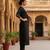 black color embroidered poly silk styles kurta trouser with dupatta