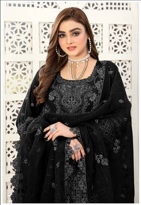 Black embroidered faux georgette salwar suit 2