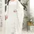Cream grey color embroideried faux georgette semi stitched salwar suit
