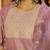 lavender color embroidered poly silk styles kurta trouser with dupatta