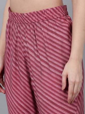mauve color embroidered poly silk styles kurta trouser with dupatta 5