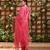 pink color embroidered poly silk styles kurta trouser with dupatta