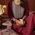 maroon color embroidered poly silk styles kurta trouser with dupatta