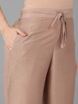 beige color embroidered silk blend styles kurta trouser with dupatta 5