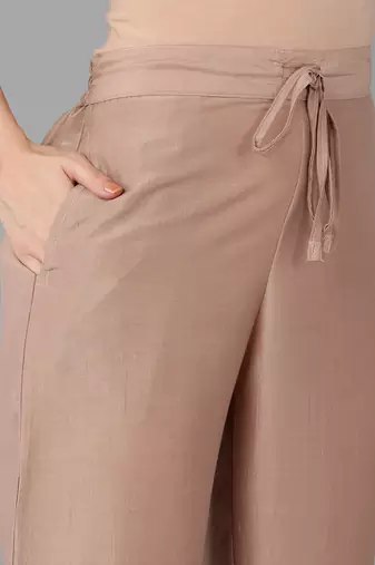 beige color embroidered silk blend styles kurta trouser with dupatta