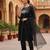 black color embroidered poly silk styles kurta trouser with dupatta