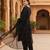 black color embroidered poly silk styles kurta trouser with dupatta