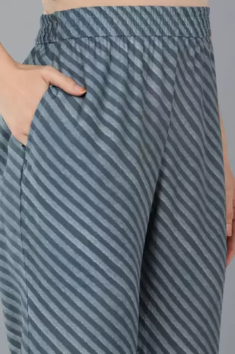 charcoal color dyed silk blend styles kurta trouser with dupatta
