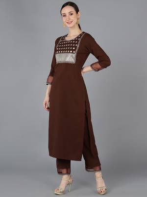 Brown Silk Kurta Trouser with Dupatta 3