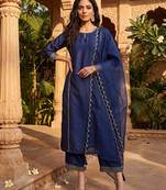 Navy Blue Daily Wear Salwar Suit for Women