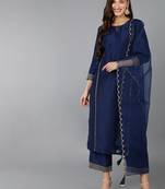 Navy Blue Daily Wear Salwar Suit for Women