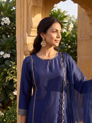 Navy Blue Daily Wear Salwar Suit for Women 2