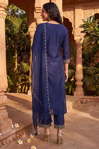 Navy Blue Daily Wear Salwar Suit for Women