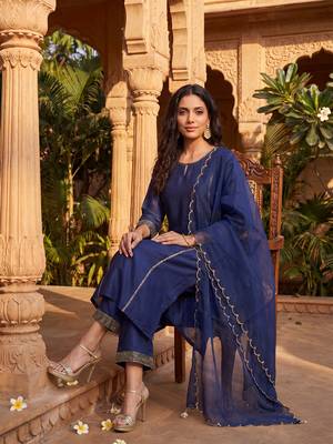 Navy Blue Daily Wear Salwar Suit for Women 5