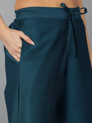 Teal Blue Anarkali Kurta Set with Dupatta 5