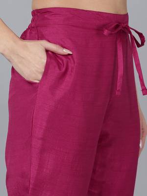burgundy color woven design viscose rayon styles kurta trouser with dupatta 5