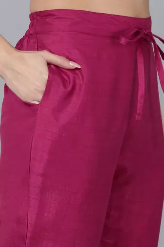 burgundy color woven design viscose rayon styles kurta trouser with dupatta