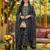 black color embroidered silk blend styles kurta trouser with dupatta