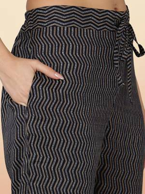 black color embroidered silk blend styles kurta trouser with dupatta 5