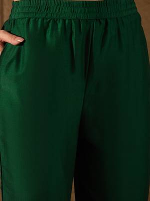 Forest Green Rayon Woven Design Salwar Suit 5