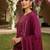 magenta color woven design silk blend styles kurta trouser with dupatta