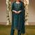 teal color woven design silk blend styles kurta trouser with dupatta
