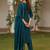 teal color woven design silk blend styles kurta trouser with dupatta