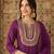 purple color embroidered silk blend styles kurta trouser with dupatta
