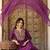 purple color embroidered silk blend styles kurta trouser with dupatta