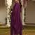 purple color embroidered silk blend styles kurta trouser with dupatta