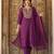 purple color embroidered silk blend styles kurta trouser with dupatta