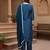 blue color embroidered silk blend styles kurta trouser with dupatta
