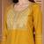 mustard color embroidered silk blend styles kurta palazzo with dupatta