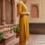 mustard color embroidered silk blend styles kurta palazzo with dupatta
