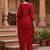 red color embroidered silk blend styles kurta palazzo with dupatta